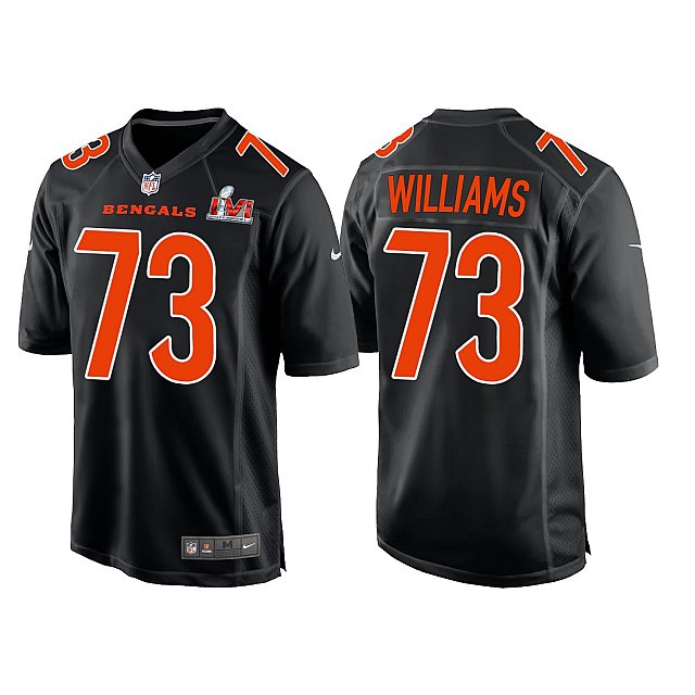 Men's Cincinnati Bengals #73 Jonah Williams 2022 Black Super Bowl LVI Game Stitched Jersey Men's Cincinnati Bengals #73 Jonah Williams 2022 Black Super Bowl LVI Game Stitched Jersey